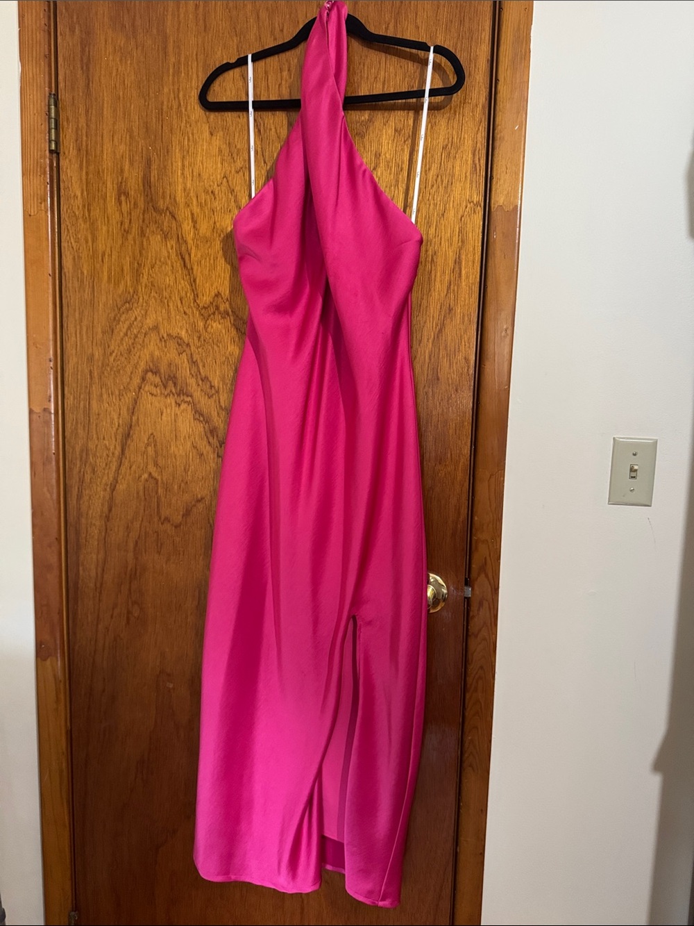 Lulu's Cross Neck Fuchsia Maxi Dress